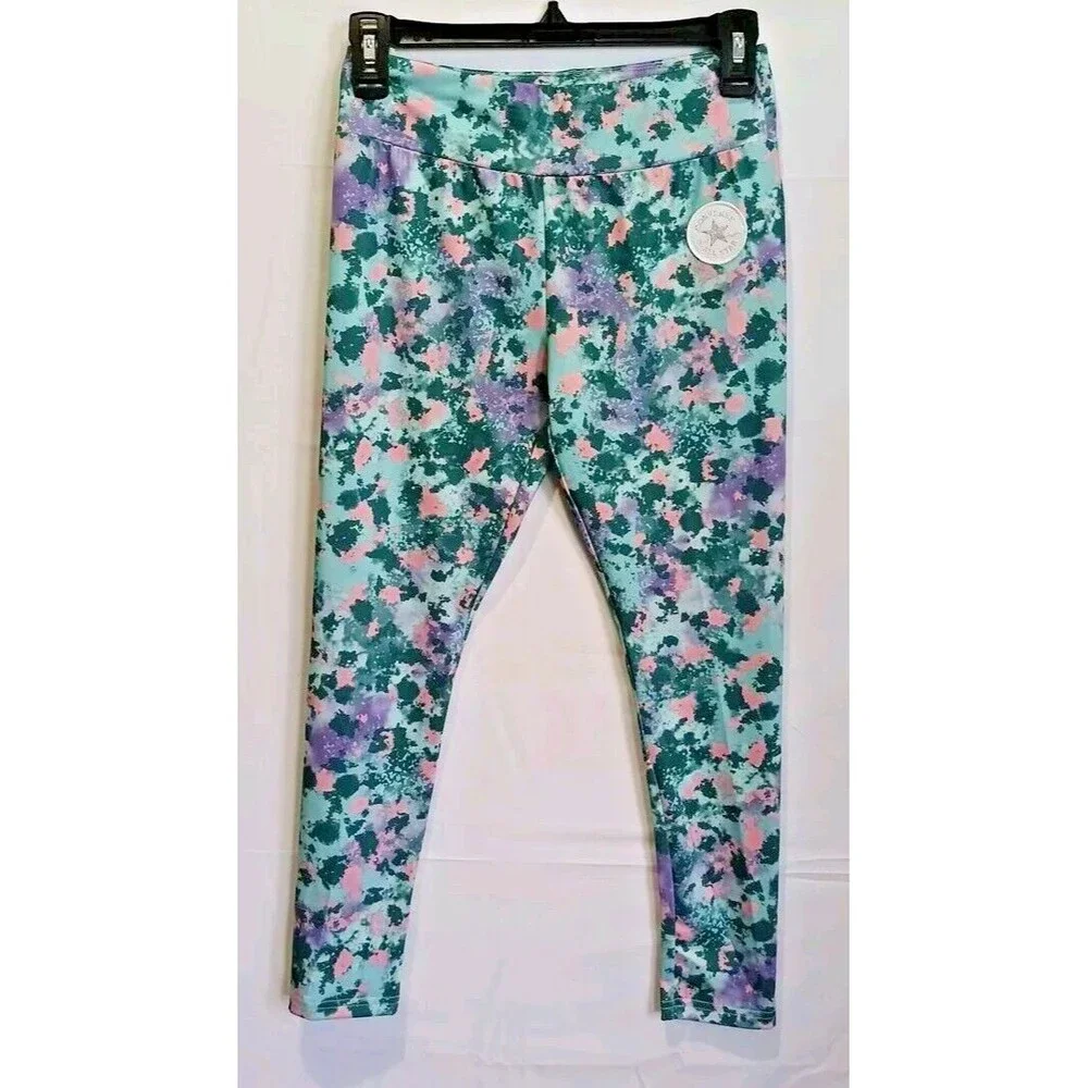 Converse Girls Light Aqua Leggings New With Tags Size Large 12/13 Years